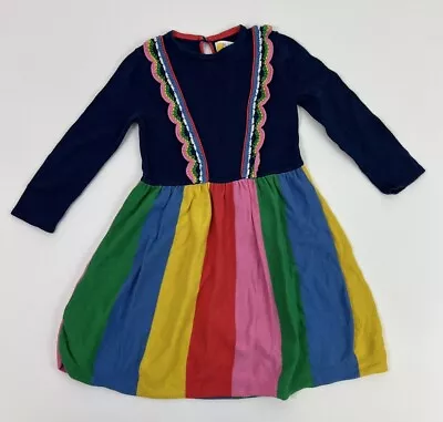 Girls Mini Boden Rainbow Stripe Sweater Dress Size 3/4 • $28