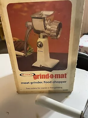 VTG  Rival Grind-o-Mat 303 Meat Grinder Food Chopper Grind-O-Matic White • $35