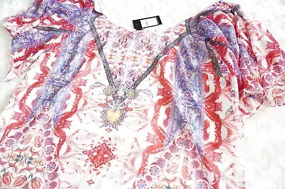 City Chic Plus Size 16 / S Gingelly Top Diamante Detail Blouse Kimono Sleeves • $14.99
