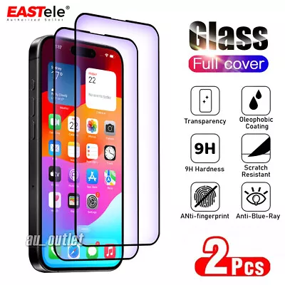 2x For IPhone 15 14 13 12 11 Pro XS Max XR 8 7 Screen Protector Tempered Glass • $7.95