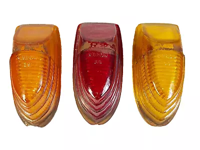 3 Vintage Arrow 39 Cab Marker Clearance Lights-Lense Only-2 Amber & 1 Red • $49.88