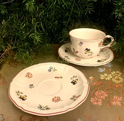 Villeroy & Boch Petite Fleur Cup & 2 Saucers Very Good • $9.99