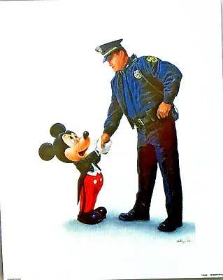 Disney Mickey Mouse And Policeman Art Print 16 X 20 Rockwell Style More Sizes • $49.90