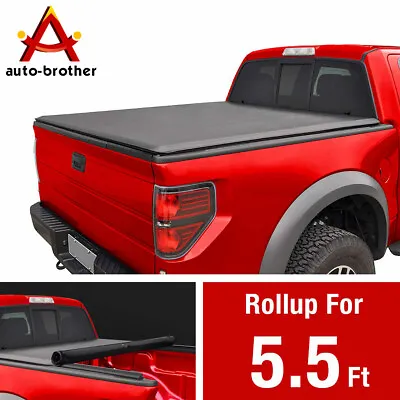 Truck Aluminum Frame Roll-Up Tonneau Bed Cover 5.5' Fit For 2015-2018 Ford F150 • $134.86