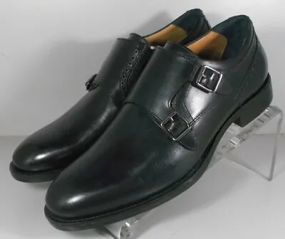 594571 Sp50 Men's Shoes Size 9 M Black Leather Monk Strap Johnston & Murphy • $64.95