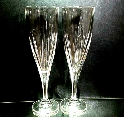 $42.99 • Buy 2 (Two) GORHAM CRYSTAL EMPIRE Lead Crystal Champagne Flutes-DISCONTINUED