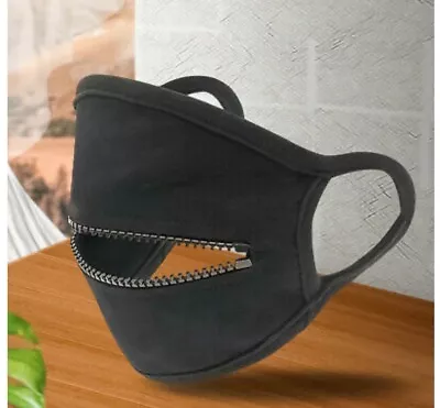 Temporary Sale Face Mask With Zipper Mouth Reusable  • $3