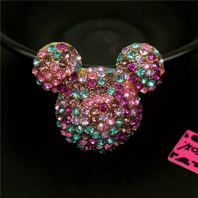 RhinestonCute Mixed Color Mouse Mickey Head Fashion Women Charm Brooch Pin Gift • $3.95