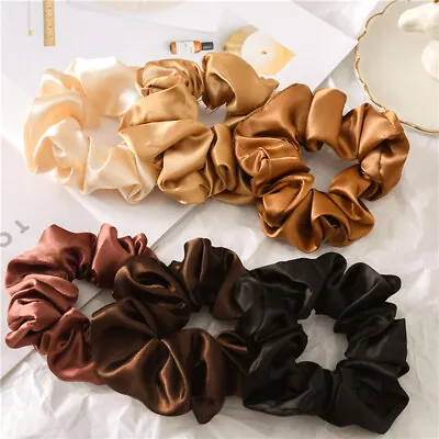 £1.55 • Buy 6pcs Satin Scrunchies Hair Bands Silk Scrunchie Ties Ponytail Holder UK Pack Set