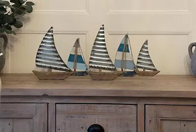 Vintage Metal Sailing Boat Wall Art 63cm Nautical Hanging Bathroom Decoration  • £27.99