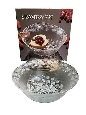 Beautiful Serving Bowl Mikasa Crystal Dish 9” Large Vintage Strawberry Fare NWOT • $28.24