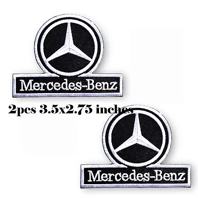 2PCS Mercedes-Benz With Word 3.5 X2.75  Embroidered Iron On Patch  • $5.35