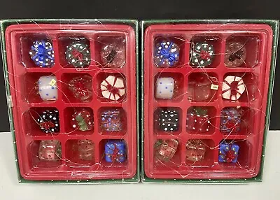 Miniature Glass Christmas Present Ornaments By Dillard’s Trimmings 2-Boxes Of 12 • $12.99