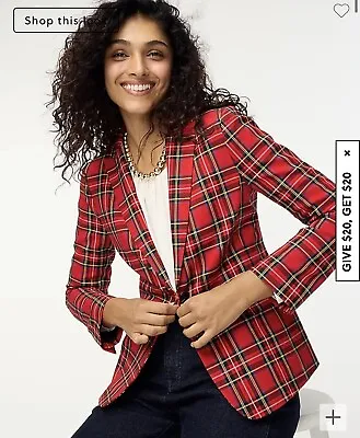 NWT J Crew Factory Petite Tartan Two-button Blazer Sz P4 $228 • $40