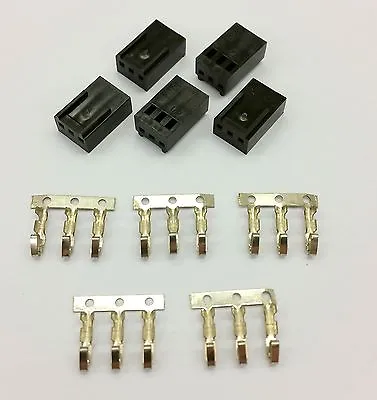 Pk Of 5 - Female 3 Pin Fan Power Connector - Black Inc Pins • $3.98