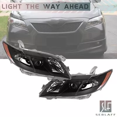 Pair Black Headlights Headlamps Assembly  Left&Right For 2007-2009 Toyota Camry • $59.99