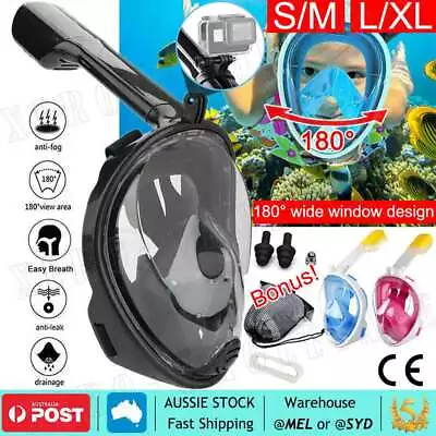 Full Face Snorkel Mask Swimming Breath Dry Diving Goggle Scuba Glass Anti-Fog AU • $17.85