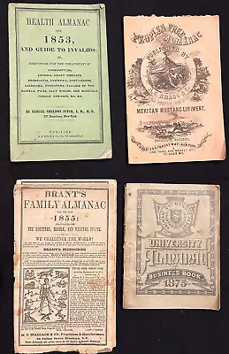 Lot Of 4 Quack Medicine Almanacs - 1853 1854 1855 And 1875 • $9.99