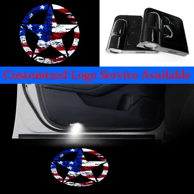 2x USA Flag Star Skull Logo Wireless Car Door LED Light Shadow Laser Projector • $16.63