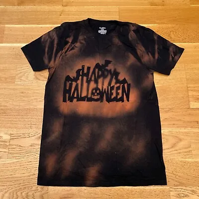 Happy Halloween Acid Wash T Shirt S M Tie Dye Multicolour Festival Hippy 90s Y2K • £7.69