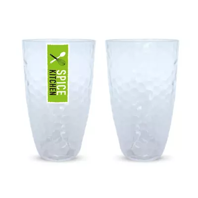 $14.95 • Buy Plastic Ripple Style Tumbler 600ML Clear Cup Drink Glasses Reusable Beer Juice
