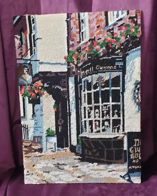 Vintage Completed Needlepoint Tapestry Antique Shop Windsor The Nell Gwynn • £35