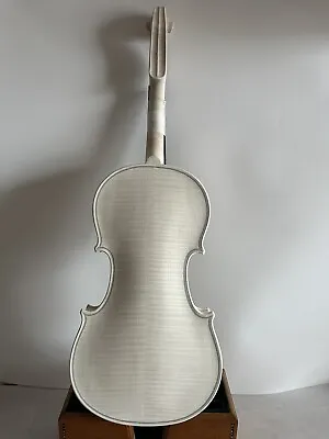 7/8 Size Violin In White Stradi Model Flamed Maple Back Spruce Top K3583 • $149