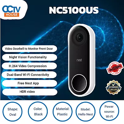 NC5100US Google Nest Video Doorbell Smart WiFi With Night Vision Functionality • $342.49