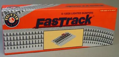 LIONEL O GAUGE FASTRACK LIGHTED TRACK PAIR 2 BUMPERS Train Fasttrack 6-12035 NEW • $29.94