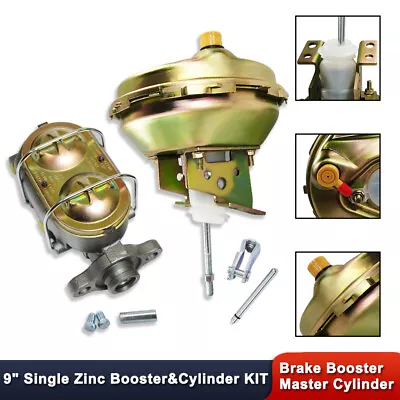 GM 9  Single Zinc Brake Booster & Cast Iron 1  Bore Master Cylinder 3/8  Ports • $97.68