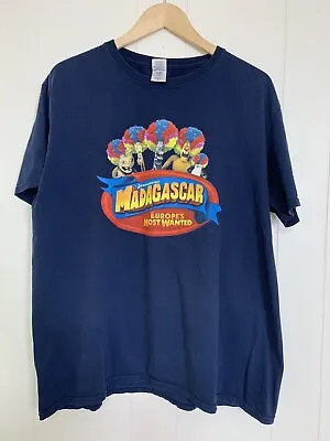 Madagascar Europes Most Wanted Promo Movie T-shirt Dreamworks Mens XL Blue • $65