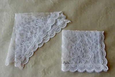 NEW Two (2) Jessica McClintock Lace Handkerchiefs Hankies 12  Square Vintage • $7.99