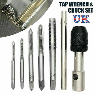 £4.89 • Buy 6Pcs TAP WRENCH & CHUCK SET TOOL T-HANDLE METRIC M3 M4 M5 M6 M8 AND DIE SET UK