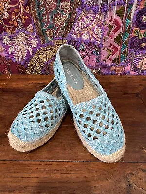 Authentic Miu Miu Size 37/7 Turquoise Woven Espadrilles Flats  Great Condition!! • $170.10