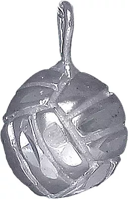 Sterling Silver Volleyball Ball Charm Pendant Necklace With Diamond Cut Finish • $14.99