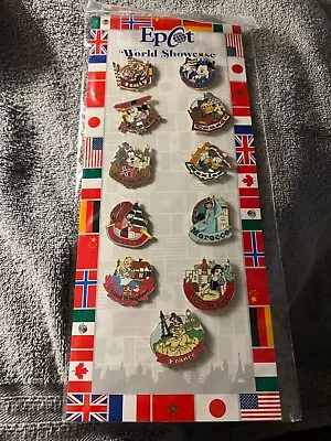 Disney 11 Pin Set Epcot World Showcase Countries Rare  • $57.99