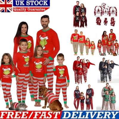 UK Christmas Family Matching Pajamas Pjs Set Adult Kids Xmas Nightwear Pyjamas • £7.24