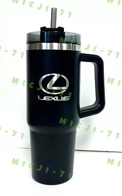 Lexus Black Cup With Holder Mug 30oz Stainless Steel Thermal Water Bottle • $42.99
