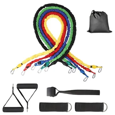 $16.44 • Buy 11pcs Resistance Band Set 100/150lbs Full Body Workout Exercise Gym Latex/TPE