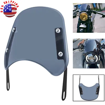 Motorcycle Universal 5 / 7'' Round Headlight Smoke Fairing Windshield Windscreen • $22.79