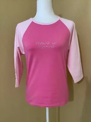 Maid Of Honor 3/4 Sleeve Pink T Shirt NWT Size M • $13.65