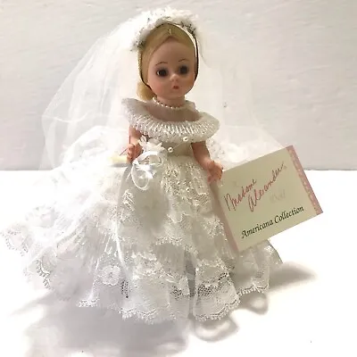 New Vintage Madame Alexander Miniature Collection Bride Doll W/ Kaiser Stand • $79.98