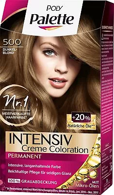 Poly Palette Intensive Cream Coloration 500 Dark Blonde 115Ml Level • £4.07