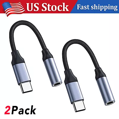 For IPhone 15 Pro Max USB-C To 3.5mm Aux Jack Adapter Earphone Cable Cord 2Pack • $14.99