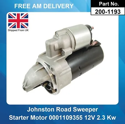 Starter Motor For Johnston Road Sweeper  VM Diesel Engine 0001109355  200-1193 • $142.99