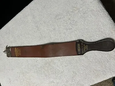 VINTAGE CRAFTSMAN HANGING LEATHER RAZOR STROP - SEARS DELUXE No.9604 - • $75