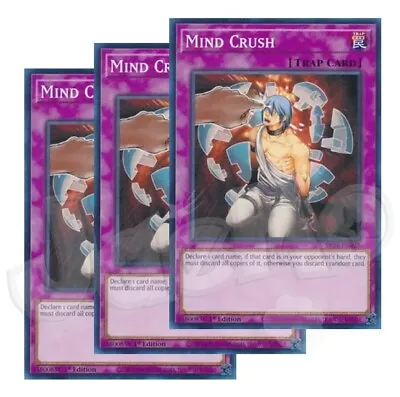 Yugioh - Mind Crush X 3 - 1st Edition NM - Free Holographic Card • $2.50