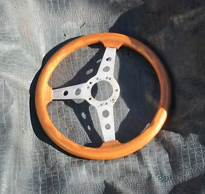 Vintage ITALY 13 1/ 2   Wood Steering Wheel 3 Spoke Porsche CAMARO MUSTANG MOPAR • $125