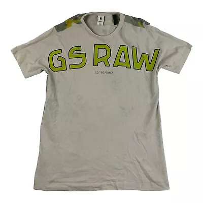 G Star Raw Mens Spellout Graphic T Shirt Size L Excellent • $23.99