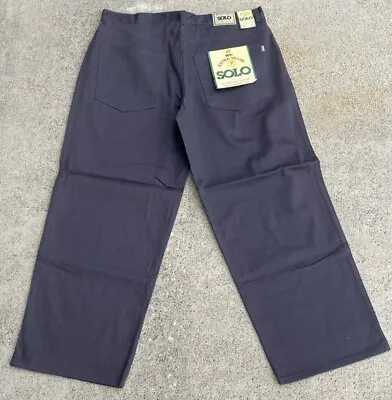 Vintage 90’s Solo Semore Extra Baggy Wide Leg Dark Gray Denim Pants 42x32 • $50.99